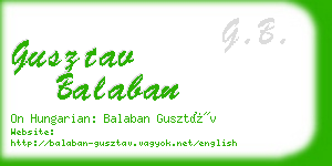 gusztav balaban business card